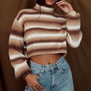 12th Tribe Striped Turtleneck Sweater